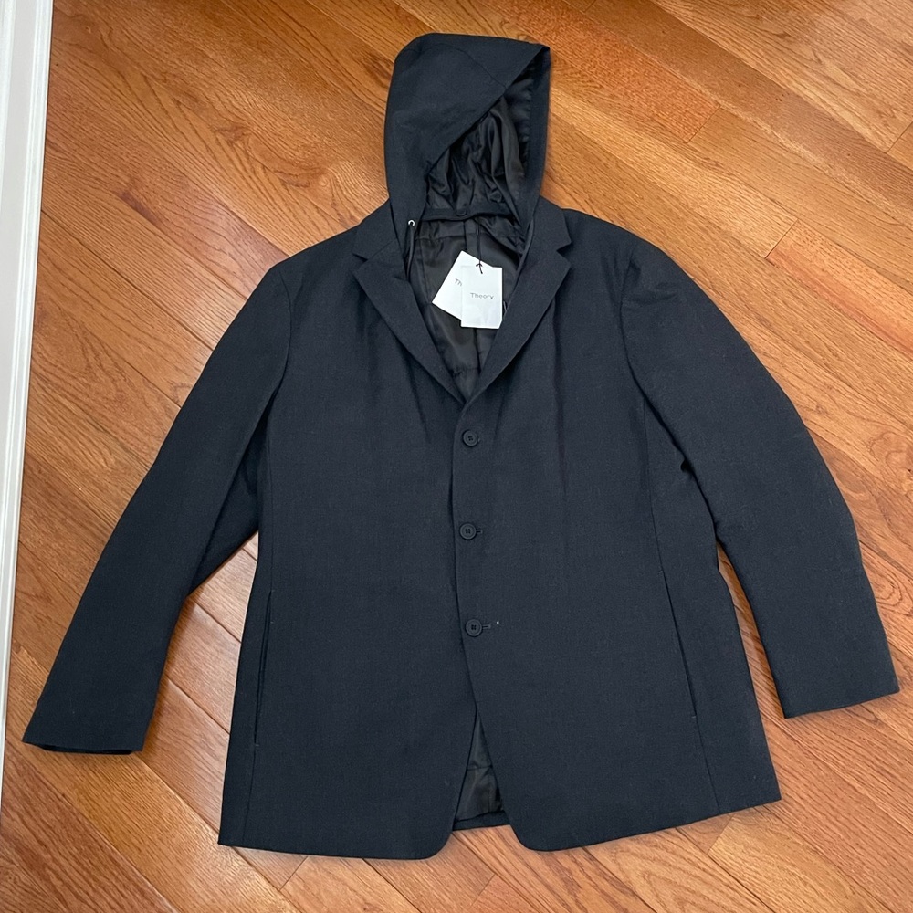 THEORY Simons 3B Hood Deep Navy Melange